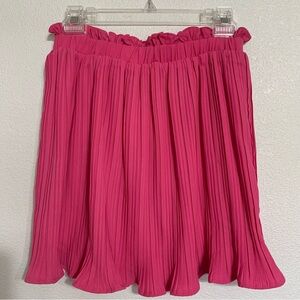 A. Calin by Flying Tomatoes Short Pleated Flare Skirt Bright Pink Size Large